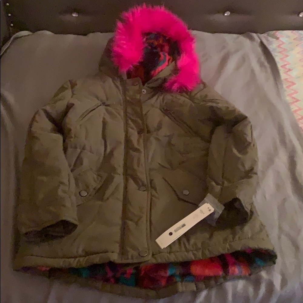 Girls multi color fur winter Jacket